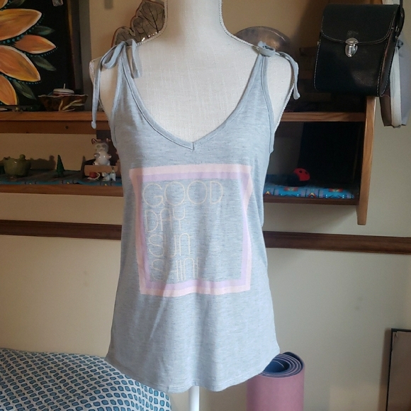 target unbranded Tops - Gray Sleeveless Top with Pink Accents